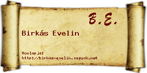 Birkás Evelin névjegykártya